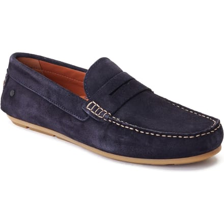 Base London Collins Leren Heren Navy Loafers