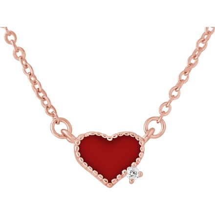 Rood hart ketting zirkoniumoxide verzilverd vergulde verguld