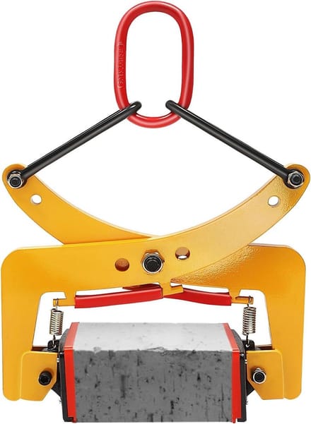 Verplaatsingstang - Heftang steendrager - Zware objecten tillen - Verstelbare breedte - 325 kg capaciteit - Geel