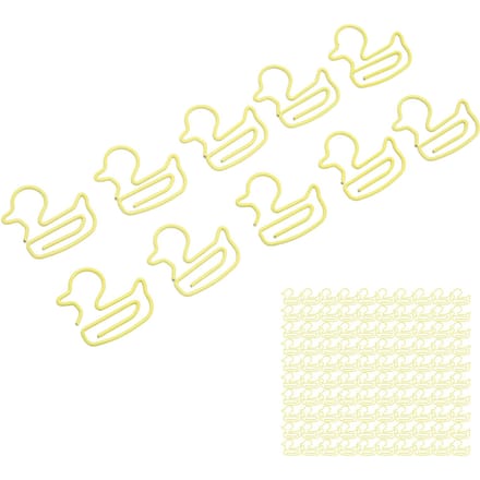 100 Stuks Paperclips Gele Eend Vorm Lichtgewicht Draagbaar Galvaniseerproces Metalen Paperclip Kantoor Clips beige