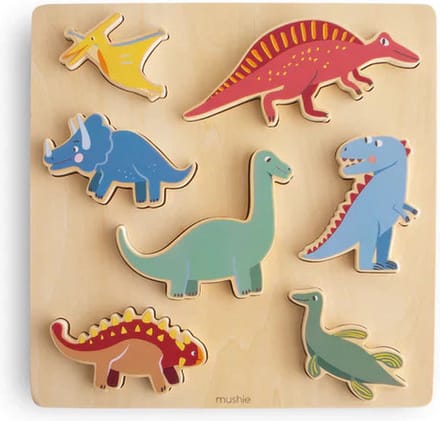 * Mushie Houten Inlegpuzzel | Dino