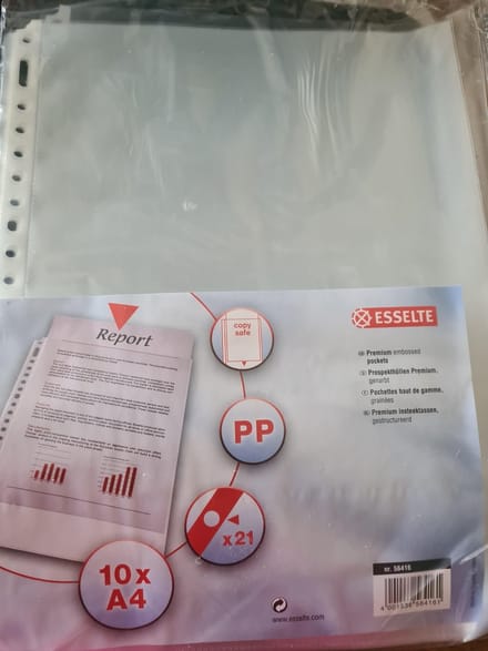 Esselte A4 premium insteektassen - Insteekhoezen - 10 Pack