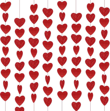 Go Go Gadget - Hartjes decoratie - Hart slinger - Verticaal - Versier met liefde - 1 set van 6 - Rood
