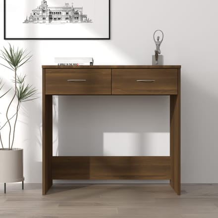 vidaXL - Bureau - 80x40x75 - cm - bewerkt - hout - bruin - eikenkleur