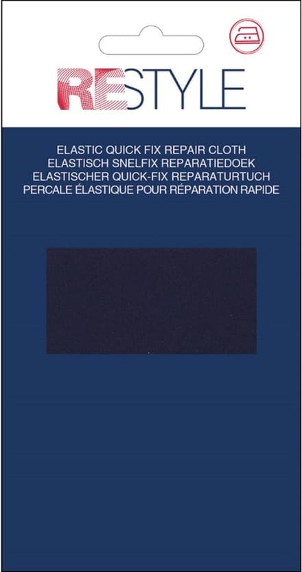 ReStyle ELASTISCH Snelfix opstrijkbaar reparatiedoek - blauw 12 cm x 45 cm