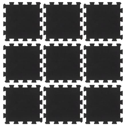 vidaXL - Rubbertegels - 9 - st - 16 - mm - 30x30 - cm - zwart