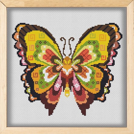 BORDUURPAKKET VLINDER - Mandala - Awesome Pattern - telpatroon om zelf te borduren