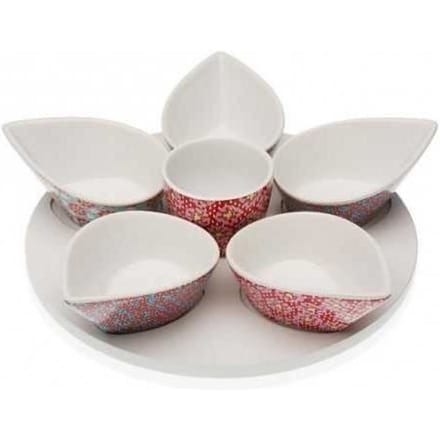 BigBuy Cooking - Aperitiefset Rozanne (6 uds) Porselein Hout MDF