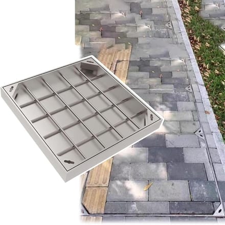 Putdeksel Frame - Afdekplaat RVS - Drainage Systeem - Zwaar Ontwerp - 900x600mm - Zilver