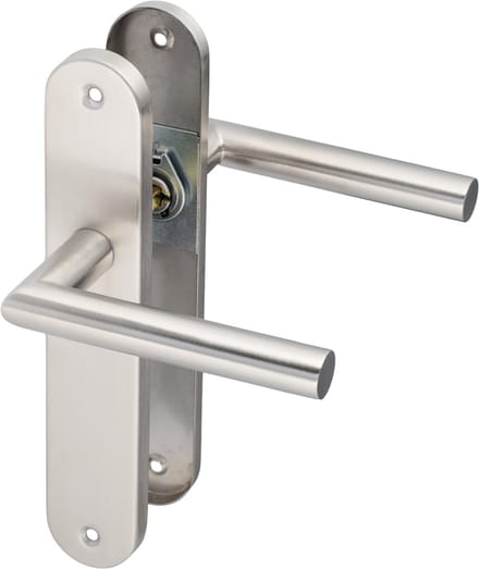 Ostiumhome® Volano - Deurbeslag - Deurklink op Rond Schild - RVS Zilver - Complete Set