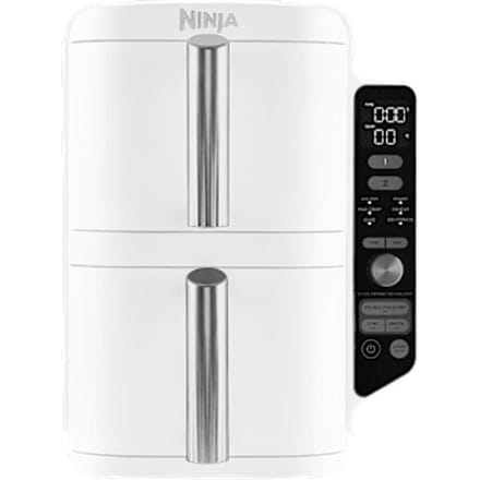 Ninja Double Stack Airfryer XXL - 9.5 Liter - Dubbele Gestapelde Lades - 6 Programma's - Inclusief Kookrekjes - Wit - SL400EUWH