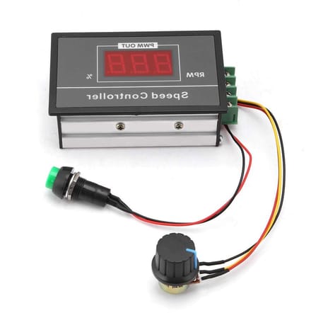 DC Motor Snelheidsregelaar 6-60V 30A met PWM Technologie, Traploze Instelling en Start/Stop Schakelaar voor Efficiënte Motorbesturing