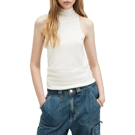 AllSaints Connie Roll Neck Chalk White Größe: L | Tanktops Outlet | Damen | Weiß