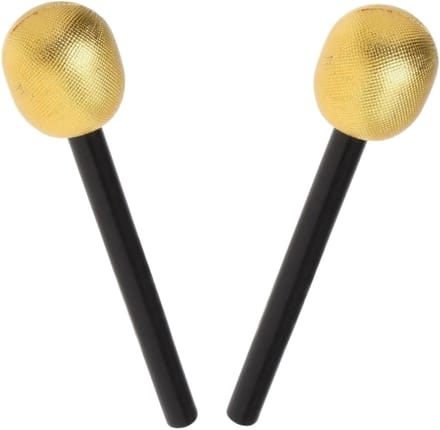 Atosa Gouden speelgoed microfoon - 2x - kunststof - 25 cm - optreden - zingen