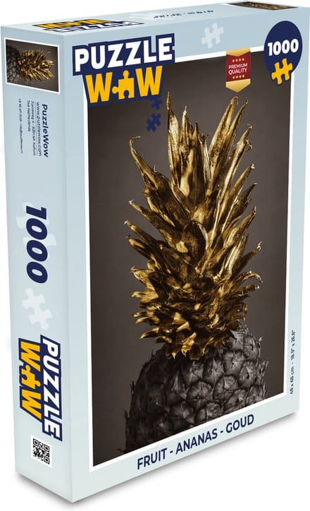 Puzzel Fruit - Ananas - Goud - Legpuzzel - Puzzel 1000 stukjes volwassenen
