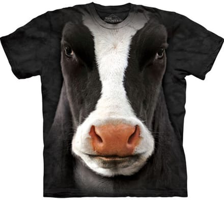 T-shirt Black Cow Face S