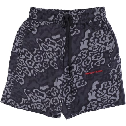 Heren allover luipaardshort zwart