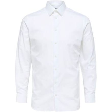 Overhemd Lange Mouw Selected 16080200 METHAN-BRIGHT WHITE