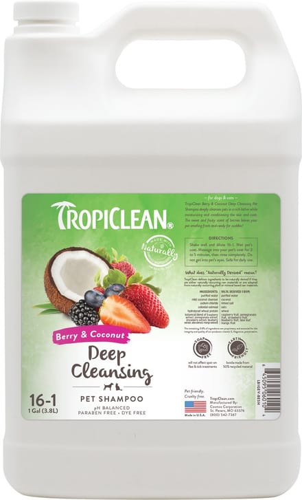 TropiClean Bessen en Kokos - Hondenshampoo - Diepreinigend - 3.8 L