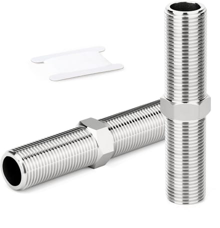 Cosensi - 2 Stuks Zeskantnippel Roestvrij Staal 1/2" BSP