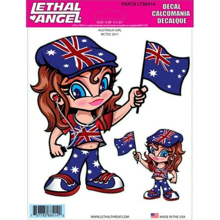 Motorfiets stickers Lethal Threat Australia Girl Lt88414