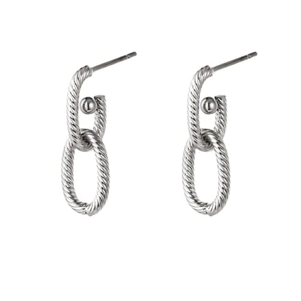 Oorbel dubbele hanger - zilver - LMPiercings
