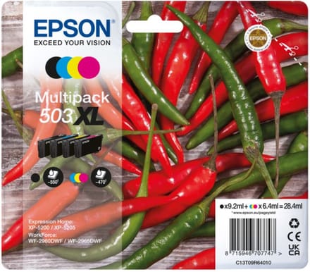 Epson 503XL Chilipeper - Inktcartridge - Multipack - Kleur / Zwart