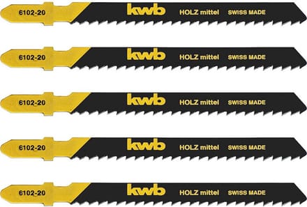 KWB decoupeerzaagblad - T schacht - Middel - Hout en kunststof - 5 stuks