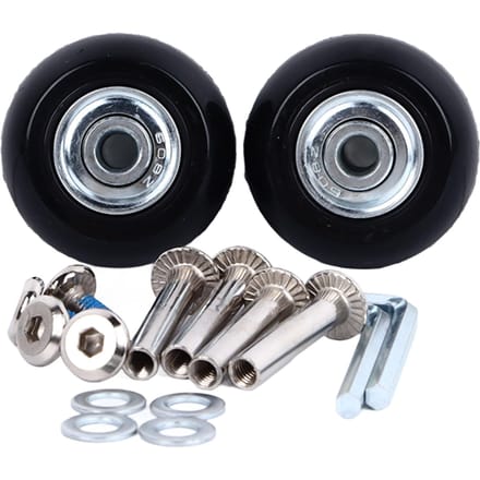 2 Pièces Roues de Bagage Rotatives Flexibles Ultra Silencieuses Caoutchouc Solide Métal Roulette de Valise avec Vis pour Remplacement