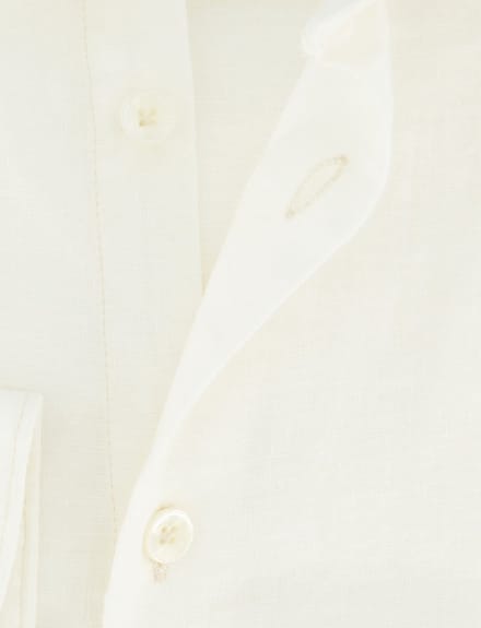 Creme linnen John Miller overhemd cutway boord