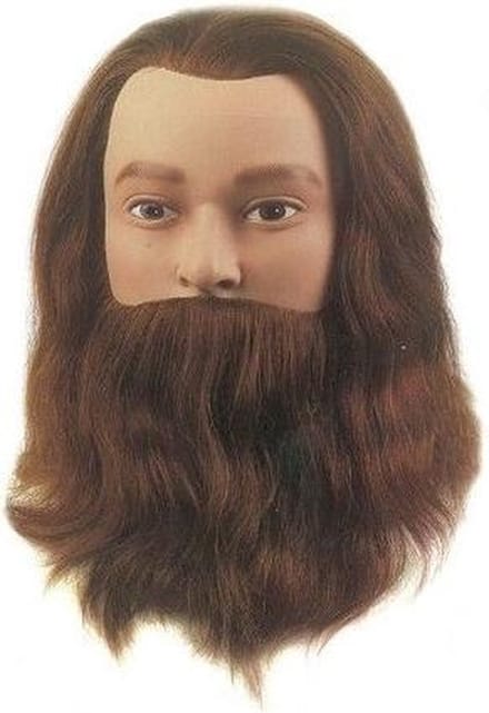 Sibel Oefenhoofd Leif-Classic met baard en snor bruin 20-25cm