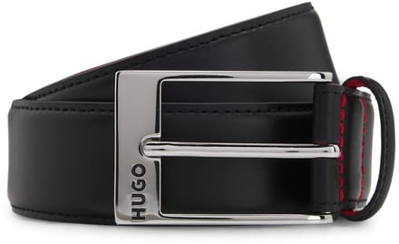 HUGO Leren Riem Barney Leather Belt W100 Black Zwart