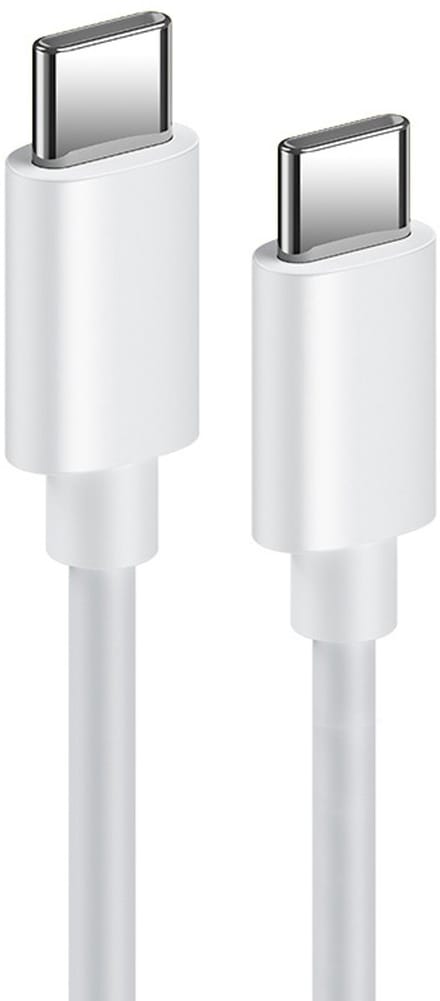 USB-C naar USB-C snellader adapter oplader en data kabel - 65W - geschikt voor o.a. telefoon en laptop - 1 meter - wit