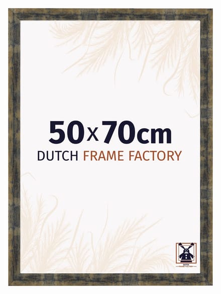 Fotolijst 50x70 cm - MDF - Blauw Goud Gemeleerd - Praag