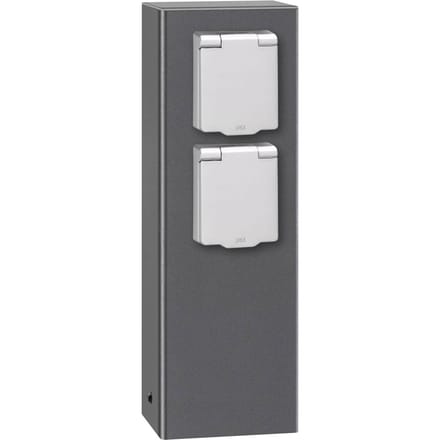 LCD Wandcontactdooszuil 018, 2-voudig, grafiet