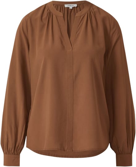 Zachte viscose blouse met plooien en langere achterkant voor dames s.Oliver