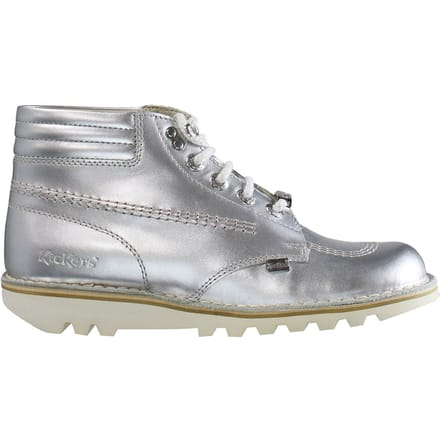 Kickers Throwback Enkellaarsjes Dames Zilver