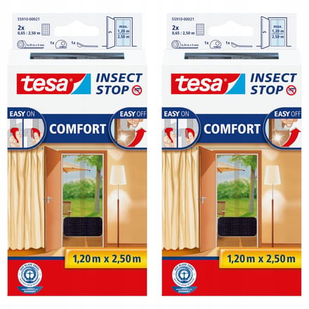 Tesa COMFORT - Balkon Deurhor - 1,2x2,5m - Zwart - UV-bestendig