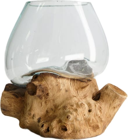Dijk Natural Collections-Teak standaard met glas-Naturel-20x20x20