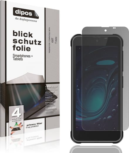 dipos – Matte Privacy Screenprotector geschikt voor iGET T mini | Anti-Spy Beschermfolie