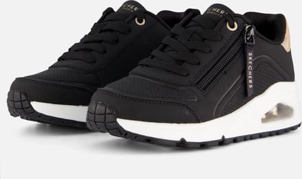 Skechers Uno Gen1 - Zip And Stride Meisjes Sneakers - Zwart/Ros�goud