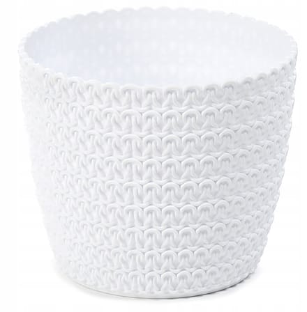 Magnolia Jersey Pot Wit 22cm - Stijlvolle Wollen Look voor Binnen & Buiten