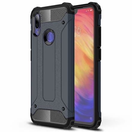 Ntech Hoesje Geschikt voor Xiaomi Note 7 Dual layer Armor Hoesje - Blauw