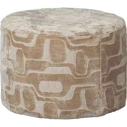 WOOOD Yago Poef - Polyester - Naturel - 43x60x60