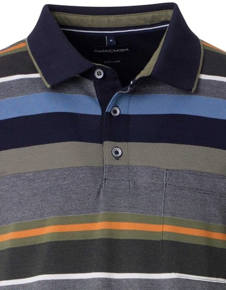 Casa Moda poloshirt korte mouw grijs