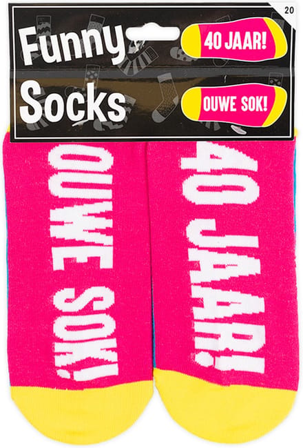Paper Dreams Sokken Funny Socks 40 Jaar Katoen Blauw One-size
