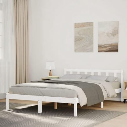 Houten Bedframe - Massief Hout - Slaapcomfort Creëren - Robuuste Constructie - 140 x 210 cm - Wit