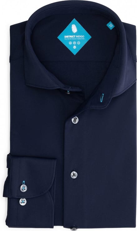 District Indigo - Lange mouw overhemd - Heren - EU41 - Blauw - Polyester - 7.31.025.780