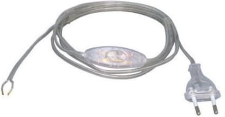 Kopp eurosnoer met schakelaar | transparant | lengte 2 meter | 2 x 0.75 mm²