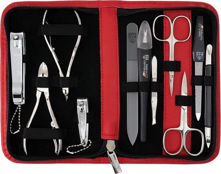 11-delige Manicure Set in Echt Leer - Perfect voor Thuisverzorging